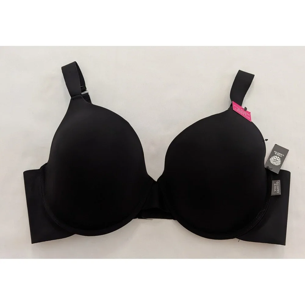 Vince Camuto Full Figure Spacer T-Shirt Cup Bra Underwire Size 42D Black - NWT